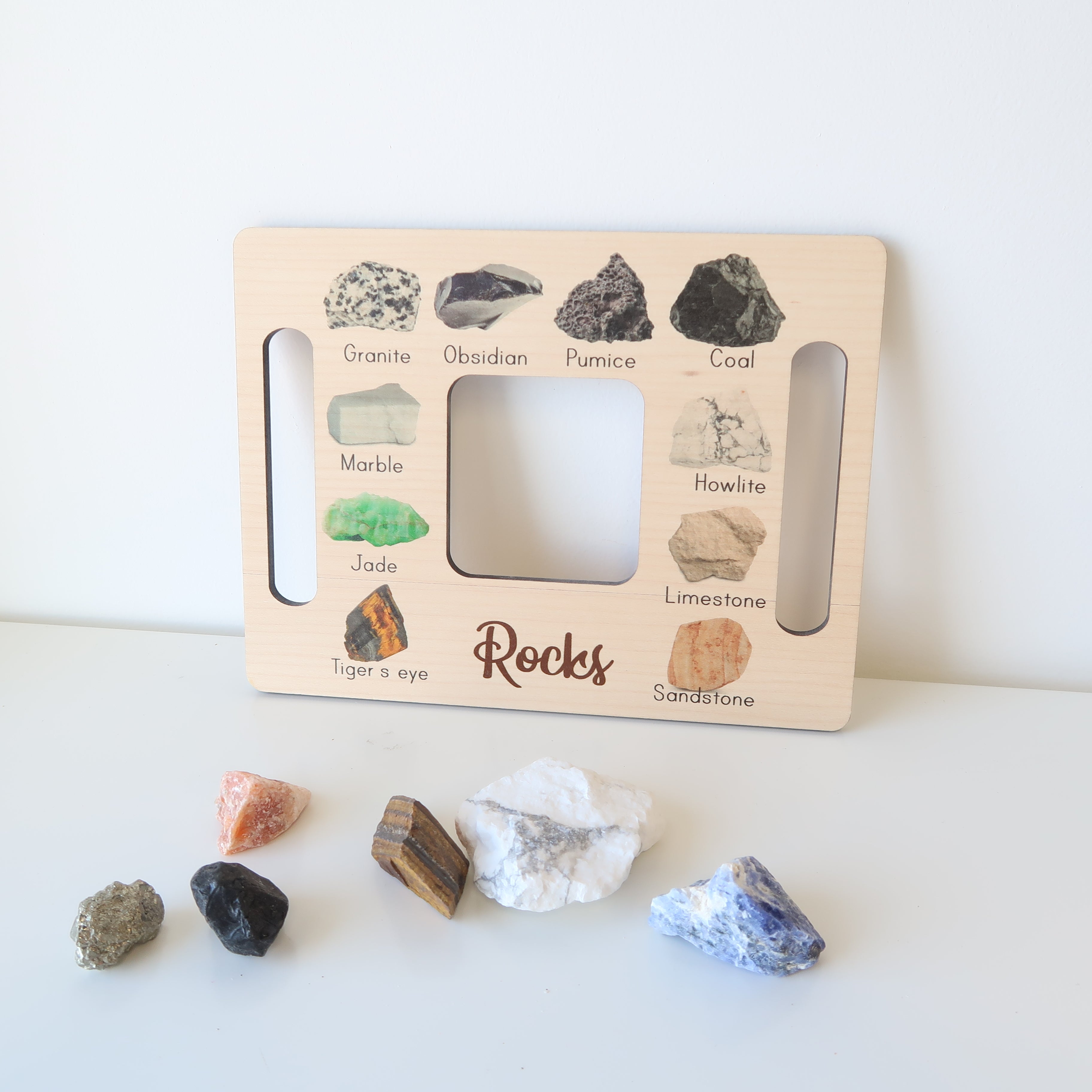 Wooden Rocks & Minerals Set