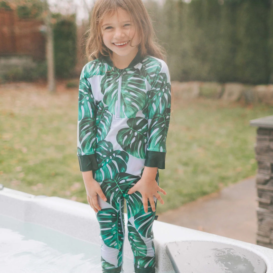 Honeysuckle Swim Co Sunsuit - Leaf of the Party $35 sale - discount applied at checkout