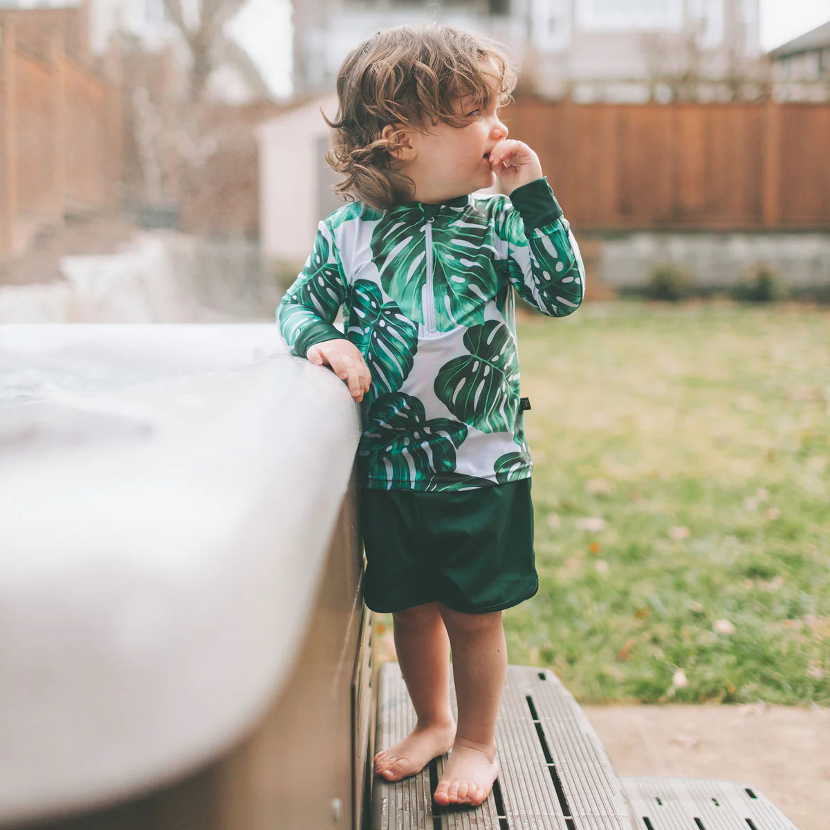 Honeysuckle Swim Co - Rashguard Shirt (Leaf of the Party)