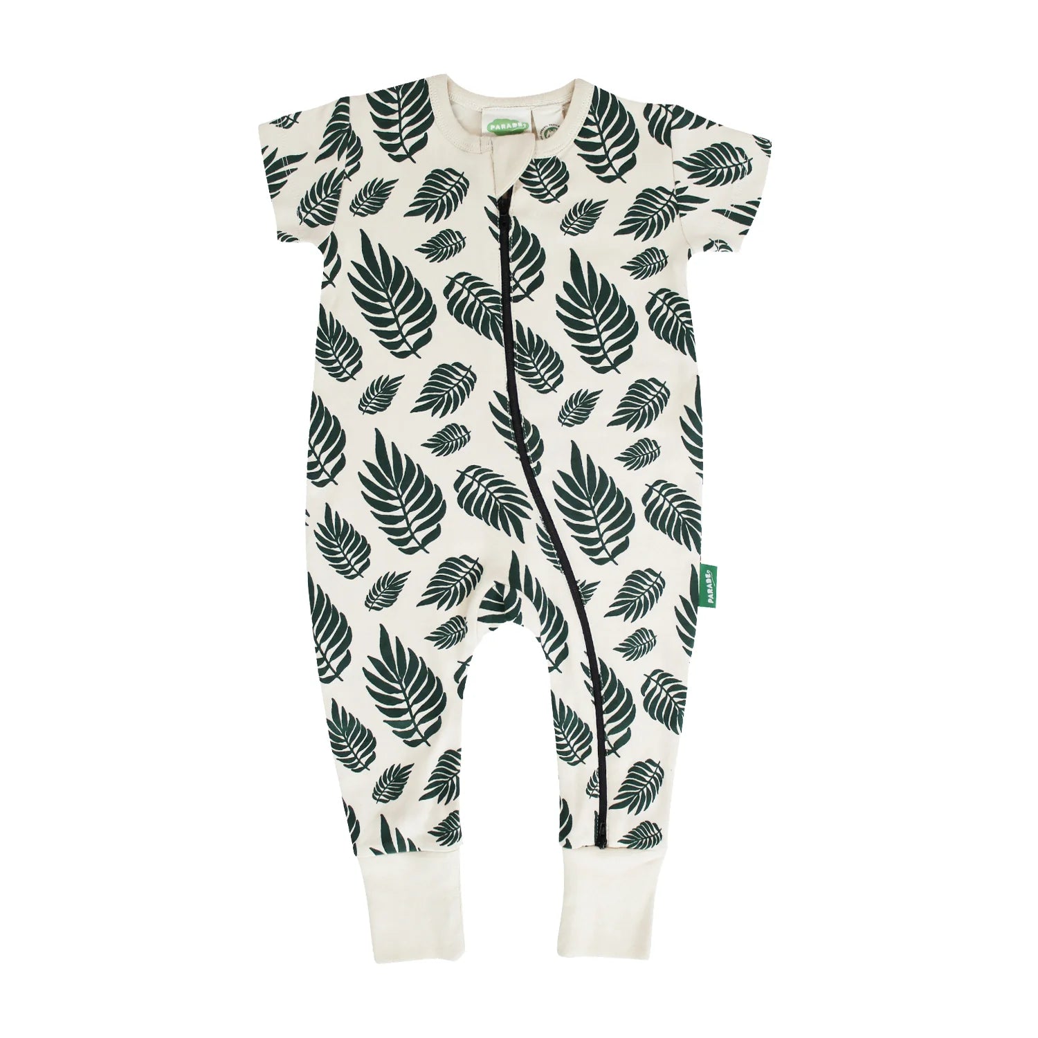 Parade Organics - Short Sleeve Romper (Palm Leaves)