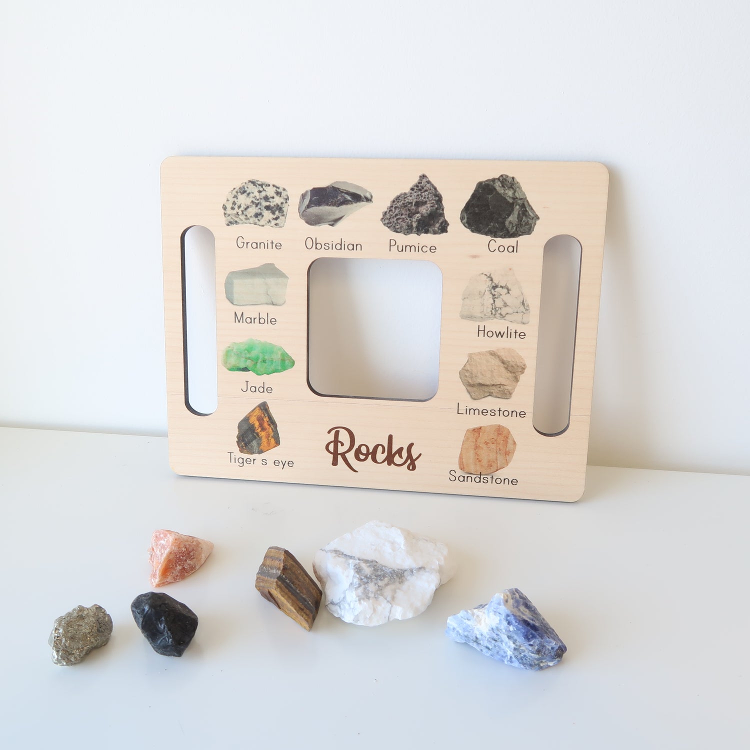 Wooden Rocks &amp; Minerals Set