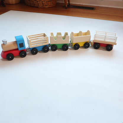 Melissa &amp; Doug - Wooden Train Set *gently used