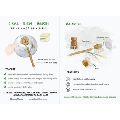 Plantish - Sisal Dish Brush with Handle